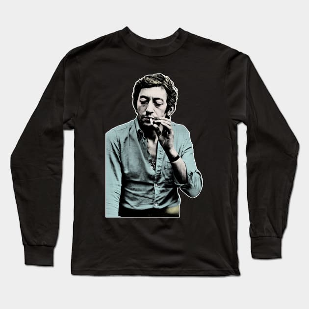 Serge Gainsbourg /\/\/\ Aesthetic Tribute Fanart Design Long Sleeve T-Shirt by DankFutura